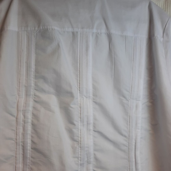 HABAND GUAYABERA MEN'S WHITE SIZE XL EMBROIDERED SNAP-UP SHORT SLEEVE POCKETS - Picture 6 of 8